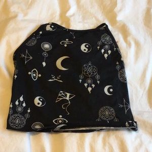 Black bohemian cropped tank top